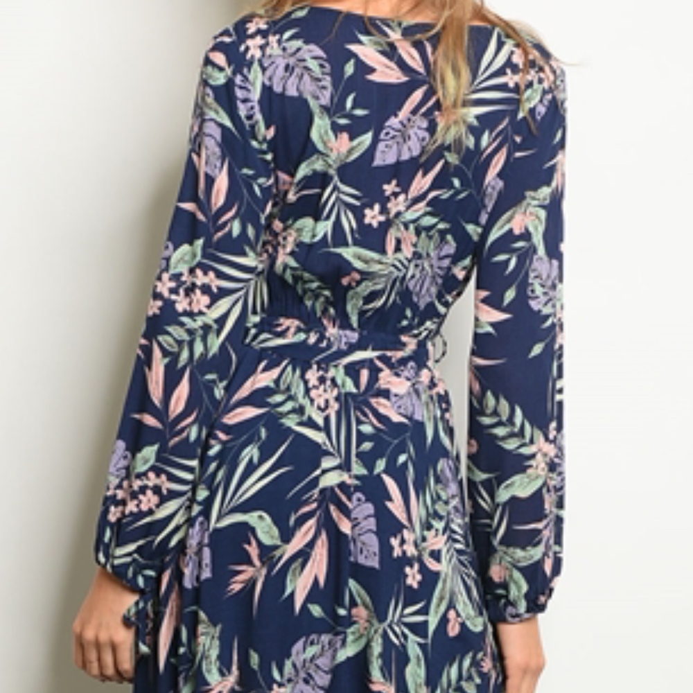 LAST 2! Navy & Lilac Maxi boho style dress. - Picture 3 of 5